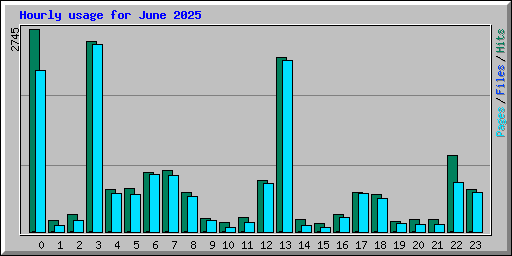 Hourly usage for June 2025